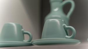 a close up of two vases sitting on a table at Elephant and Castle - Exclusive Holiday Home in Catania