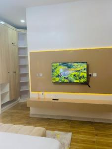 TV a/nebo společenská místnost v ubytování 3 & 4 Bedroom Luxury Home Lekki