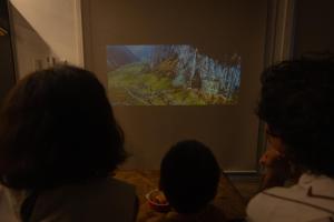 TV a/nebo společenská místnost v ubytování BLANC MIYAKOJIMA 旧RuGu Glamping Resort