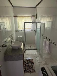 Koupelna v ubytování Leo Selfcatering