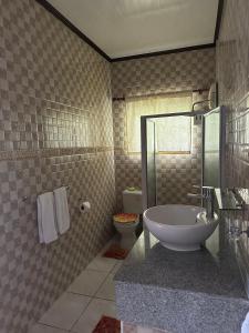 Koupelna v ubytování Leo Selfcatering