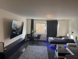Televízia a/alebo spoločenská miestnosť v ubytovaní Apartment Vienna