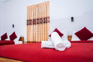 Rúm í herbergi á Theevanni Resort