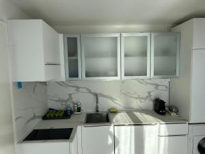 Cucina o angolo cottura di Room with 360° view overlooking Lake Geneva and Alps