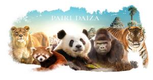 una imagen de un grupo de pandas y otros animales en Isaac c centre-gare-aéroport, en Charleroi