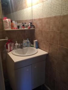 a bathroom with a sink and a mirror at Appartement rue d'Italie in Aix-en-Provence