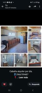 En eller flere senge i et værelse på Cabaña La Cruz del Sur