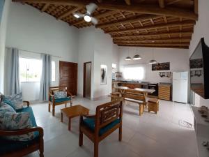 a living room with a couch and a table at Casa Lua in Prado