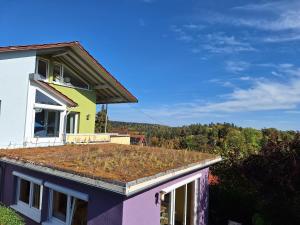 a house with a roof with grass on it at Ausblick Maisenbach in Bad Liebenzell