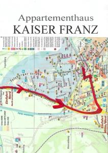 a map with a red line on it at Kaiser-Franz in Bad Hofgastein