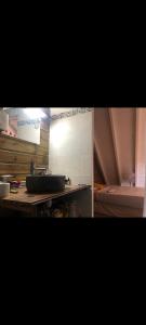 a kitchen with a counter and a sink in a room at Kaz KREOL in Basse-Terre +5 photos