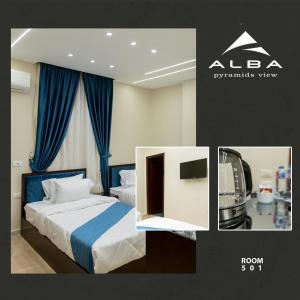 Uma cama ou camas num quarto em Alba pyramids view