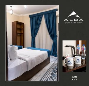 Uma cama ou camas num quarto em Alba pyramids view