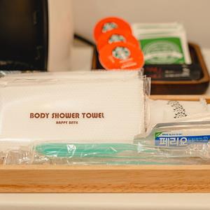 a box of toothpaste sitting on top of a counter at Noddle Sun Stay in Seoul