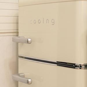 a white refrigerator with the word cooking written on it at Noddle Sun Stay in Seoul