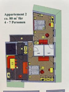 a floor plan of the apartment cza mi fir and person at Kaiser-Franz in Bad Hofgastein