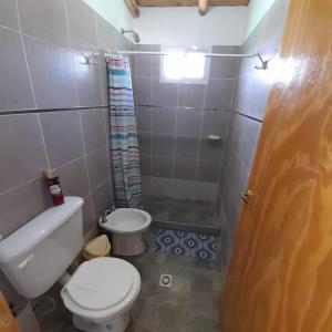 un piccolo bagno con wc e doccia di Un Rincón De Lourdes a San Rafael