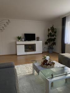 Un televizor și/sau centru de divertisment la Gemütliches Haus zentral gelegen