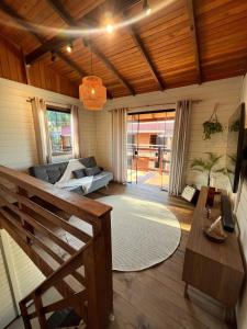 Χώρος καθιστικού στο Casa de praia nova a 500m do mar!