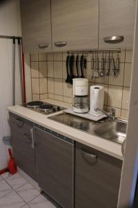 a kitchen with a sink and a counter top at Rügenurlaub 1 in Bergen auf Rügen