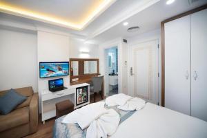 TV a/nebo společenská místnost v ubytování Lika Hotel - Standard Double or Twin Room in Istanbul