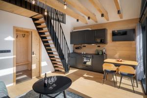 Kuchyň nebo kuchyňský kout v ubytování Panorama Lofts Pec + 37 fotografií