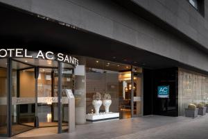a store front of a building with vases on display at AC Hotel Sants by Marriott in Barcelona