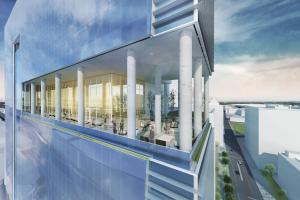 an architectural rendering of a building with columns at AC Hotel by Marriott Orlando Downtown in Orlando