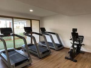 Gimnasio o instalaciones de fitness de Charmant studio avec vue sur mer
