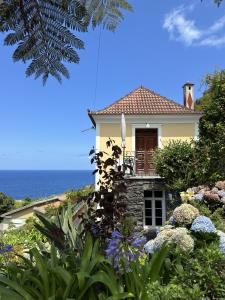 a house with a view of the ocean at Quinta das Hortênsias in Arco de São Jorge