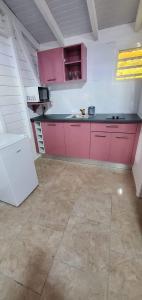 Kuchyň nebo kuchyňský kout v ubytování les gîtes de la belle fleur bungalow TULIPE