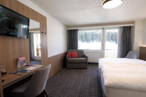 TV a/nebo společenská místnost v ubytování Hotel Alpina Parpan