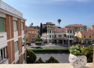 a view of a town from a balcony at Cinquantanove al mare in San Bartolomeo al Mare