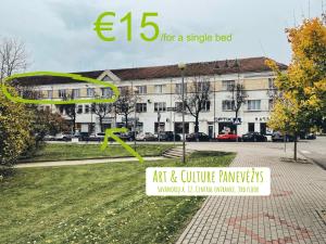 an image of a building with the text for a single bed art and culture at Art & Culture Panevėžys in Panevėžys