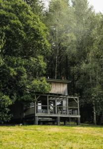 a tree house in the middle of a field at Gîte de France Armand 4 épis - Gîte de France 4 personnes MAE-1511 in Palazinges