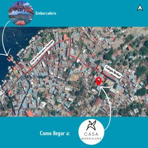 a map of the city of ciao leraza at Casa Magdalena N1 in San Pedro La Laguna