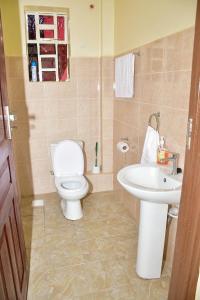 a bathroom with a toilet and a sink at Elegant 2 bedroom fully furnished at 360 in Kitale