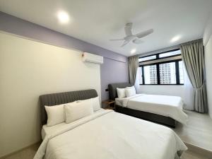 Postel nebo postele na pokoji v ubytování 3R12Pax Fahrenheit88 C10-14 Opposite Pavilion KL Bukit Bintang Kaite Homestay + 37 fotografií