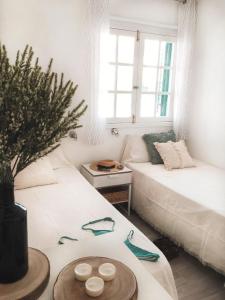 A bed or beds in a room at Calma apartment On the most amazing beach in Fuerteventura Még 37 kép