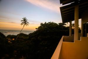 a house with a view of the ocean and a palm tree at Mirissa Turtle Point Guest in Mirissa