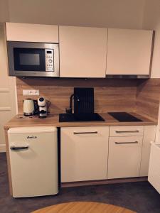 Kuchyň nebo kuchyňský kout v ubytování Pearl Bee Deluxe Suites