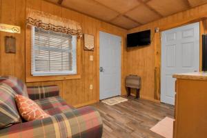 加特林堡1BR Cabin in the Smokies Close to Gatlinburg的配有沙发和平板电视的客厅