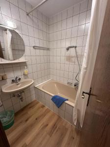 Koupelna v ubytování Appartementhaus Hüttenberger + 37 fotografií