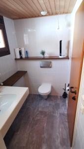a bathroom with a toilet and a sink and a tub at Gemütliches Apartment - Kanzelhöhe - Gerlitzen in Treffen