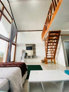 Kuchyň nebo kuchyňský kout v ubytování Dieng cabin atas awan