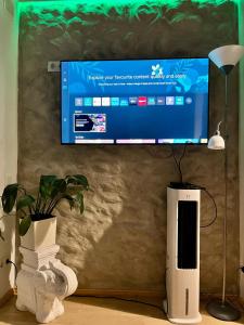 TV a/nebo společenská místnost v ubytování Renthouse Guest Apartment ADEELE