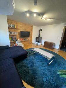 A television and/or entertainment centre at Upcycling Appartement Fischl - Nachhaltig und Kreativ Wohnen für Groß und klein