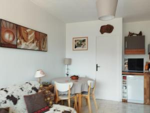 Η κουζίνα ή μικρή κουζίνα στο Gréolières les Neiges Studio 4 personnes +21 φωτογραφίες