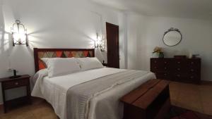 a bedroom with a large bed and a mirror at Cortijo Casablanca in Málaga +16 photos