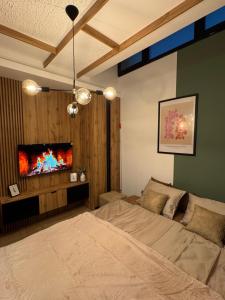 Postel nebo postele na pokoji v ubytování Winter Park Idila apartments